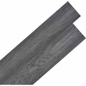 vidaXL Самозалепващи PVC дъски за под Черен и бял 30, 5 x 61 см 28 бр (42046414)