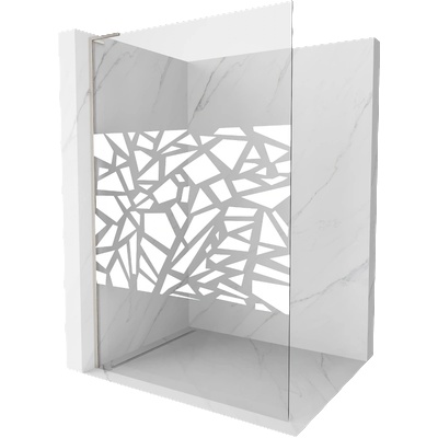 Mexen Kioto L душ екран Walk-in 120 x 200 см, бял шарка, четкан никел - 800-120-103-97-85 (800-120-103-97-85)