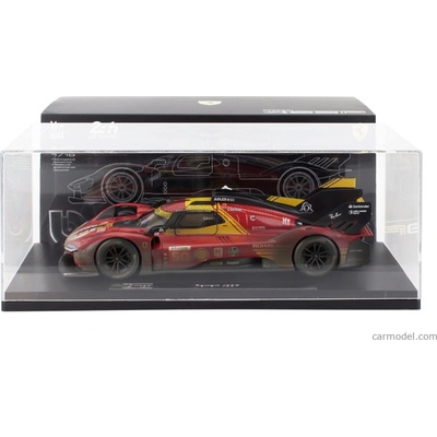 Bburago Ferrari With Showcase 499p 3.0l Turbo V6 Team Ferrari Af Corse N 50 Winner 24h Le Mans after Race Version2024 Antonio Fuoco Miguel Molina Nicklas Nielsen Red 1:18
