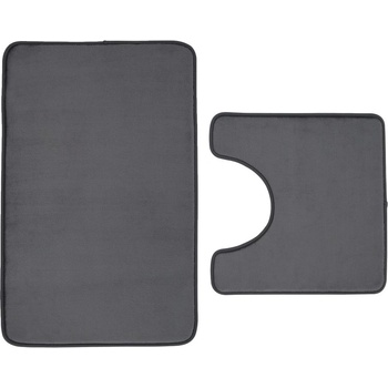 Catherine Lansfield Тъмносиви килими за баня в комплект от 2 бр. WC от мемори пяна 50x80 cm Anti-Bacterial - Catherine Lansfield (BR/55661/W/BMPM/CHC)