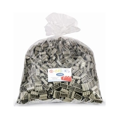 Q-bricks kostky 4x2 šedé 1000 ks