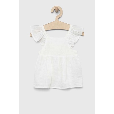 Gap Детска памучна блуза gap в бяло с изчистен дизайн (566146.toddler.girl.w.w)