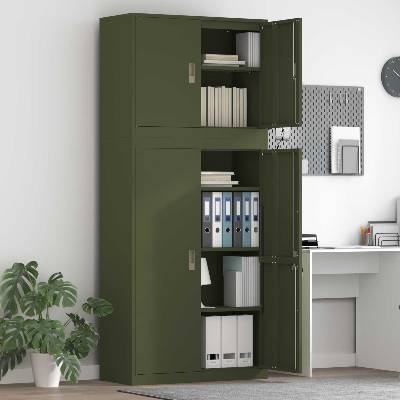vidaXL Шкаф за съхранение 2 бр. Маслиненозелено 90 x 40 x 210 см (3438727)