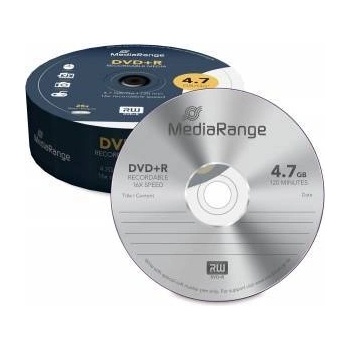 MediaRange DVD+R 4, 7 GB I 120 минути, 16x, 25 бр. в целофан