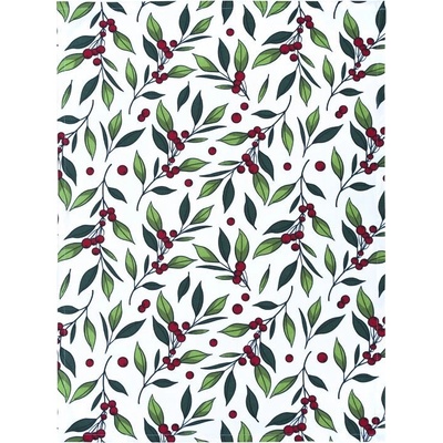 SCANquilt DEKORO bobule 50 x 70 cm zelenočervená