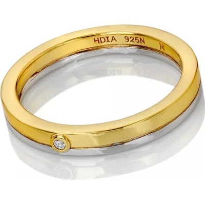 Hot Diamonds Pozlacený stříbrný prsten Parellel DR308 o 51 b