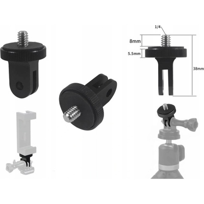 Telesin Mount adaptér pre športové kamery 1/4'', čierny GP-TPM-T04