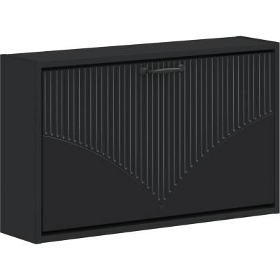 vidaXL Стенно шкафче за обувки HOORN 71 x 17 x 43 см Черно (897286)