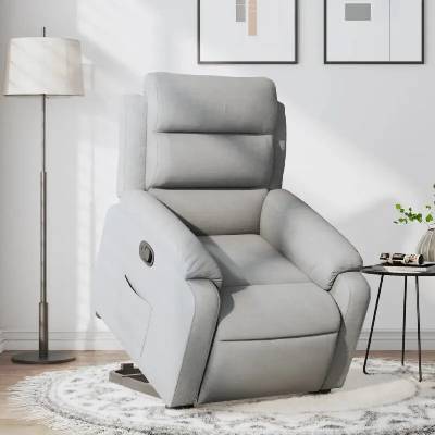vidaXL 11461.3204980 Zvedací polohovací světle šedé textil