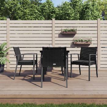 vidaXL Градински комплект от 5 части с възглавници полиратан и стомана (3186988)