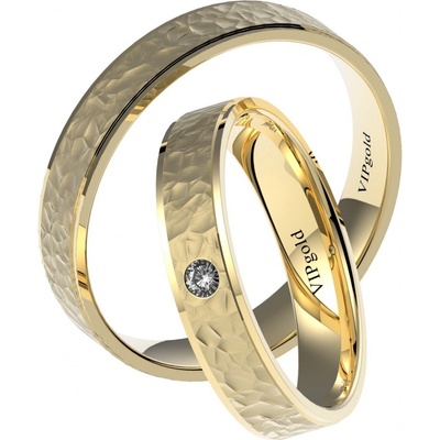 VIPgold Svadobné obrúčky 7435 žlté zlato