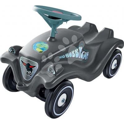BIG auto Bobby Car Classic Eco ekologické šedé s klaksonem a trendy nálepkami