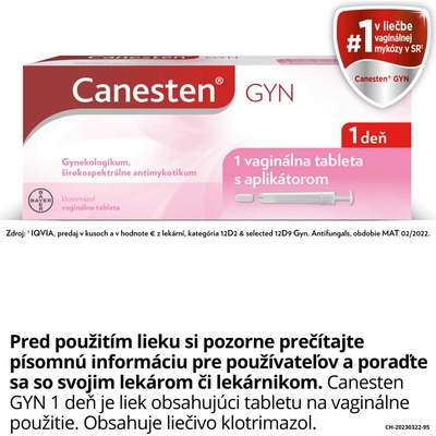 Canesten Gyn 1 deň tbl.vag.1 x 500 mg