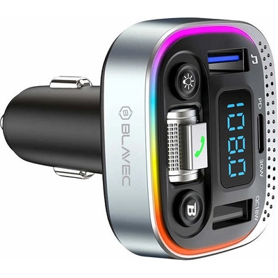 Блутут FM трансмитер и зарядно за кола за мобилни устройства - Blavec TR-04 Bluetooth FM Transmitter and Car Charger (TFMFTR04-B)
