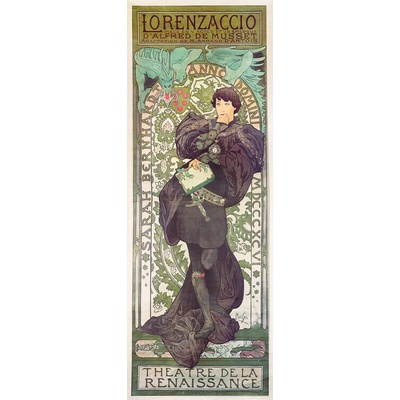 Plagát, Obraz - Lorenzaccio, Alfons Mucha, 21.8 × 60 cm