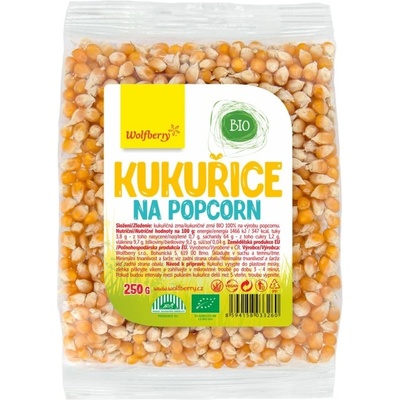 Wolfberry Kukuřice na popcorn BIO pro přípravu popcornu v BIO kvalitě 250 g