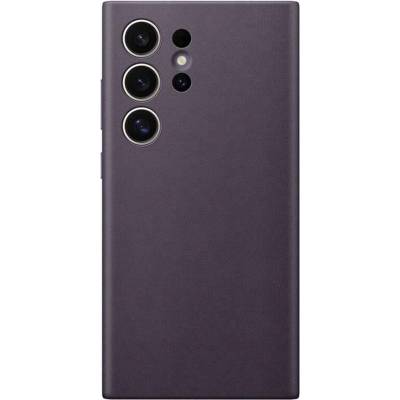 Samsung Оригинален Кожен Калъф за Samsung S24 Ultra, Vegan Leather Cover Case GP-FPS928HCAVW Тъмно Лилав (GP-FPS928HCAVW)