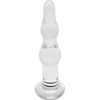 Rimba Dolly - вълнообразно анално стъклено дилдо (прозрачно)