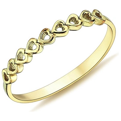 Lillian Vassago Zlatý prsten se srdíčky LLV98 GR031Y