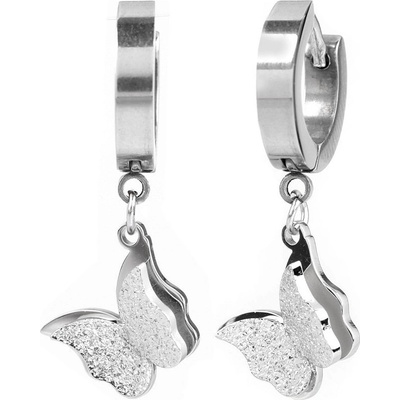 Prima-obchod náušnice z nerezové oceli motýl platina 109413