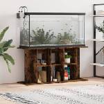 vidaXL Поставка за аквариум, опушен дъб, 120x40x60 см, инженерно дърво (833596)