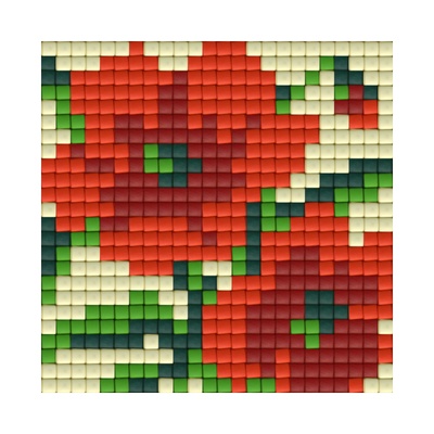 Bright Toys Мозайка с пиксели Bright Toys, 24x24 пиксела - Макове (BT24009)