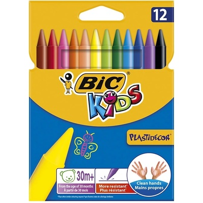 BIC Мазен молив BIC KIDS PlastiDecor кръгъл заострен 12 цвята 945764 (945764)
