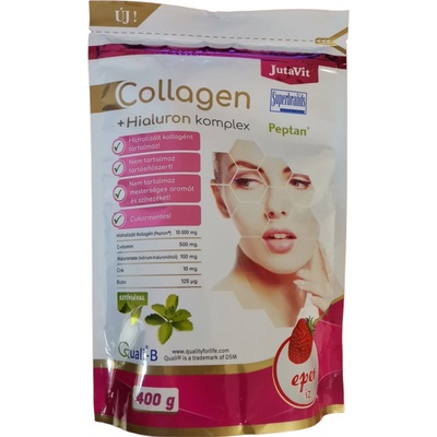 JutaVit Collagen 10 g + Hyalurón komplex Jahoda 400 g