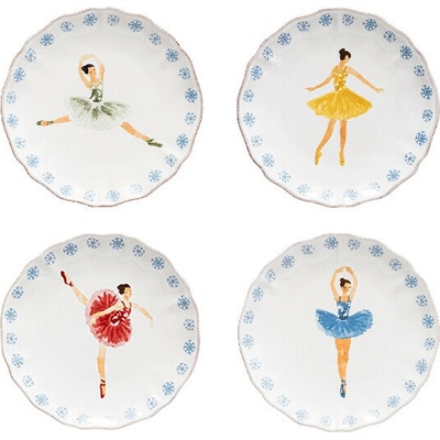 Costa Nova Talíř dezertní 17cm THE NUTCRACKER bílá set 4ks Casafina by