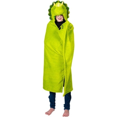 Cozy Noxxiez BL826 Dinosaurus hrejivá deka s kapucňou so zvieratkom a labkovými vreckami