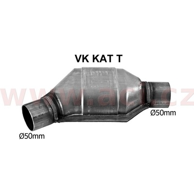 katalyzátor benzín do 3500 ccm, 200hp, atypický, ker. vložka, vnitř. průměr 51 mm, úhel trubek 45° FENNO/IMASAF/EBERSPACHER