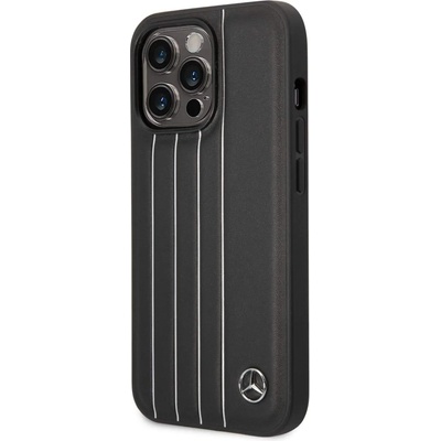 Mercedes-Benz Genuine Leather Urban Case - дизайнерски кожен кейс (естествена кожа) за iPhone 14 Pro (черен)