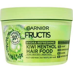 Garnier fructis Хидратираща маска за коса с киви и ментол, 390 мл