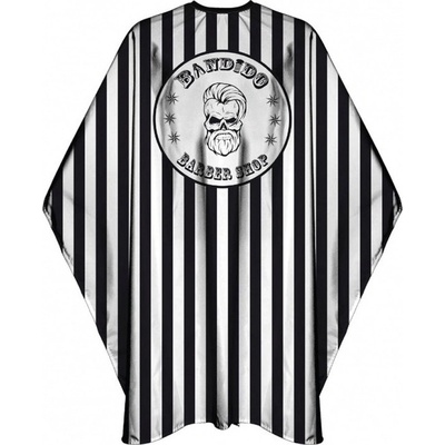Barber Bandilo Star Barber Shop Cape profi plášť bílý s širokými černými pruhy