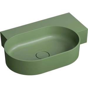 Omnires Lavoar suspendat Omnires Ovo M+ finisaj verde mat 64.5 cm dreapta (OVO645UWPOL)