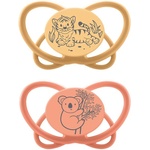 NIP Силиконови залъгалки NIP My Butterfly Green - Тигър и коала, 0-6 м, 2 броя, Yellow (4000821426825) - baby