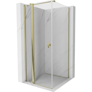 Mexen Mist T душ кабина с отваряща се врата 70 x 70 см, прозрачна, златна - 8A4T-070-070-50-00 (8A4T-070-070-50-00)