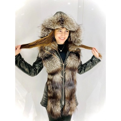 Max Original Leather Dámska kožená bunda FL-2 Black/silver