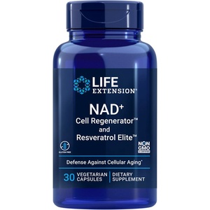 Life Extension Никотинамид рибозид и ресвератрол - клетъчно здраве - Optimized NAD+ Cell Regenerator and Resveratrol, 30 капсули (02348 LE)