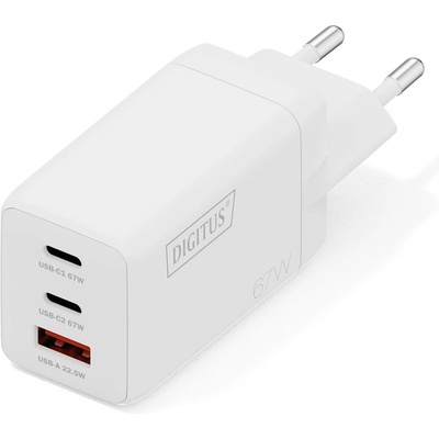 ASSMANN DA-10303 67W USB GaN зарядно устройство Бяло (DA-10303)
