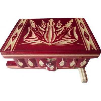 Magic Puzzle Box Кутия за бижута Дървена кутия за изненада с пъзел с вълшебна отваряща се поставка за пръстен (_b9ecebf7c)