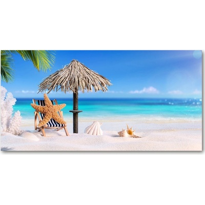 Foto obraz sklo tvrzené Prázdniny na pláži 100x50 cm