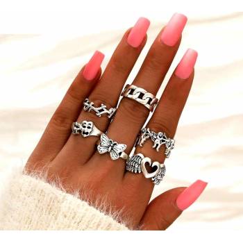 Jewelry & watches пръстен (комплект 6 бр. ) JEWELRY & WATCHES - Punk - N70