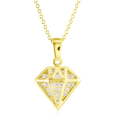 Gemmax Zlatý řetízek s přívěskem diamant GLSYB-32981-36261