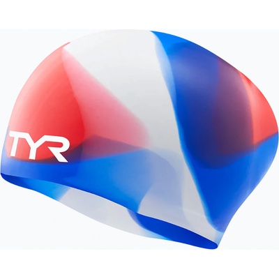 TYR Шапка за плуване TYR Tiedye Long Hair Multicolour Jr red/white/blue