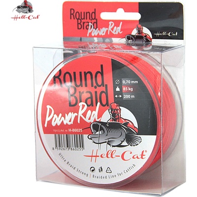 Hell-Cat Šnúra Round Braid Power červená 200m 0,70mm 85kg