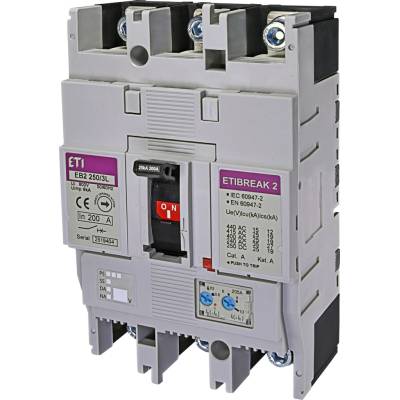 CB Elektro Istič kompaktný 3-pólový 200A 25kA Nastaviteľný Rada:EB2 (ETI)
