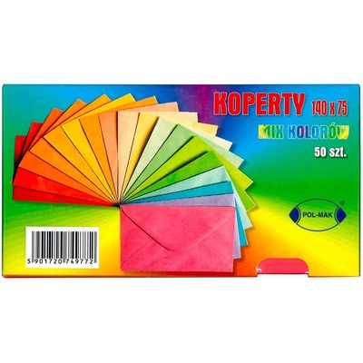 Pol-Mak Obálka 89x124 80g mix kolor /100/ ,balení 100 ks 299928