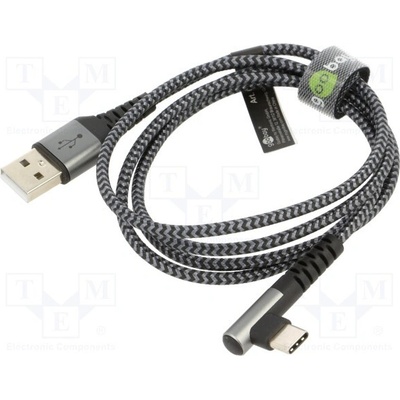 Goobay 64656 USB 2.0, USB A vidlice ,USB C úhlová zástrčka, 1m