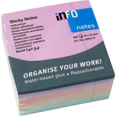 Самоз лист Info Notes Harmony Пастел 75х75mm 400 (1901048-45-5654-79)